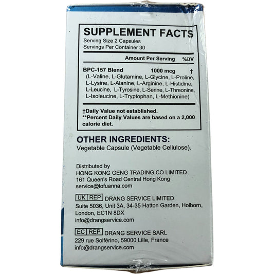 CertNatrIs BPC 157 Dietary Supplement 60 Capsules Non GMO Gluten Free 1000MCG
