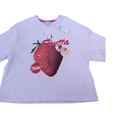 River Island Strawberry Graphic T-Shirt 7/8 Years Girls Pink Short Sleeve