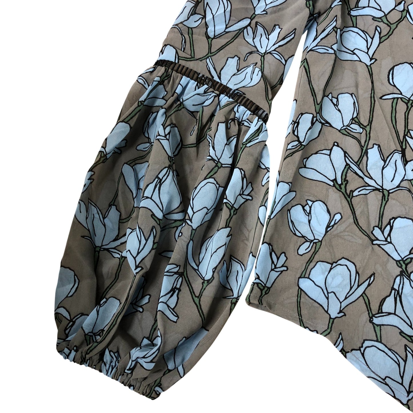 Branded Grey Floral Print Blouse - Size 6