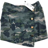 RIVER ISLAND Camo Skirt Age 6 Years Girls Casual Denim Buttons Pocket Green