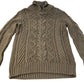 Brown Cable Knit Sweater Button Detail UK Small