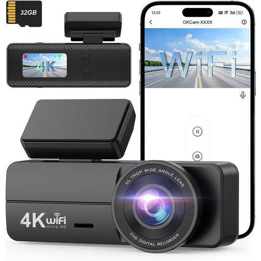 4K WIFI Dash Camera B-T25 24 Hour Parking Monitor Loop Recording Voice Prompt