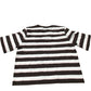Striped Tee Top Women's Brown White Cotton Casual Small