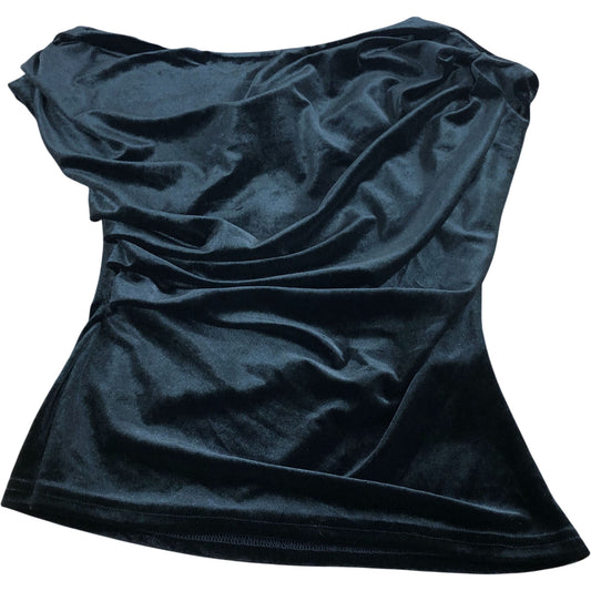 River Island Black Velvet Top UK8 Women's
