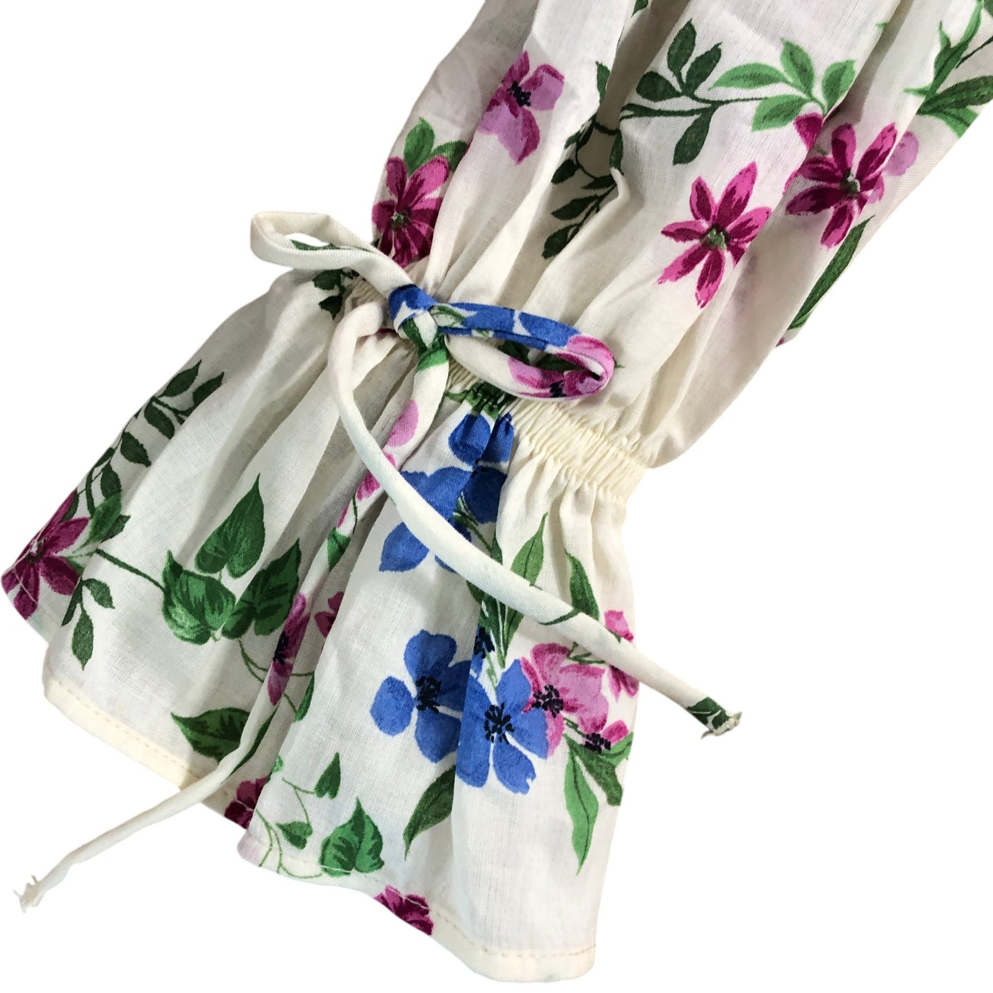 River Island Floral Print Blouse UK10 Women's Cotton V Neck Long Sleeve Ruffle