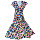Floral Wrap Dress UK12 Women's Short Sleeve Maxi Viscose Eco-Friendly