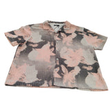 River Island Floral Short Sleeve Shirt UK XL Women's Casual Style Pink Grey