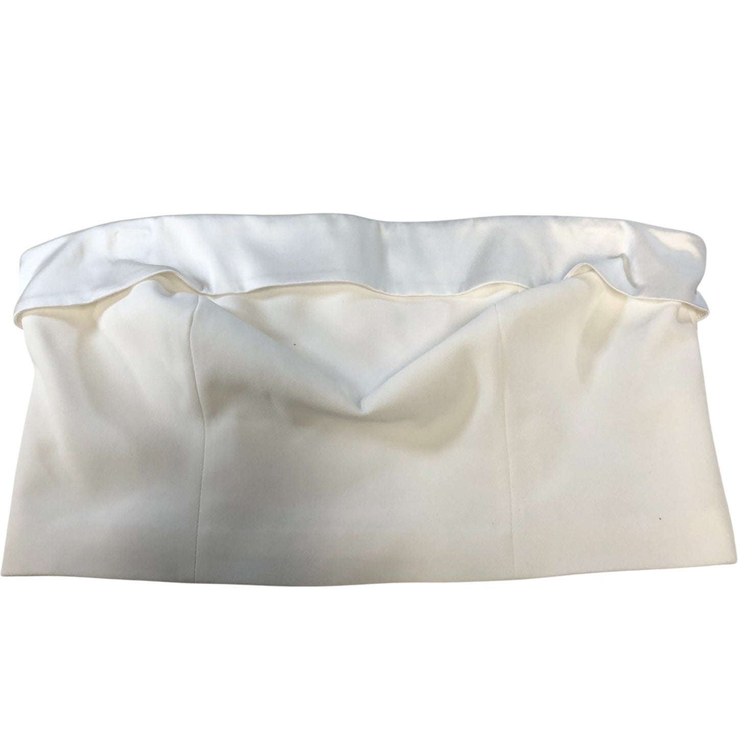 Ivory Satin Bandeau Top Strapless Women's White Zippered Elegant UK18