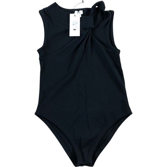 RIVER ISLAND Black Ribbed Bodysuit UK 7-8 Years Girls Casual Sleeveless Top