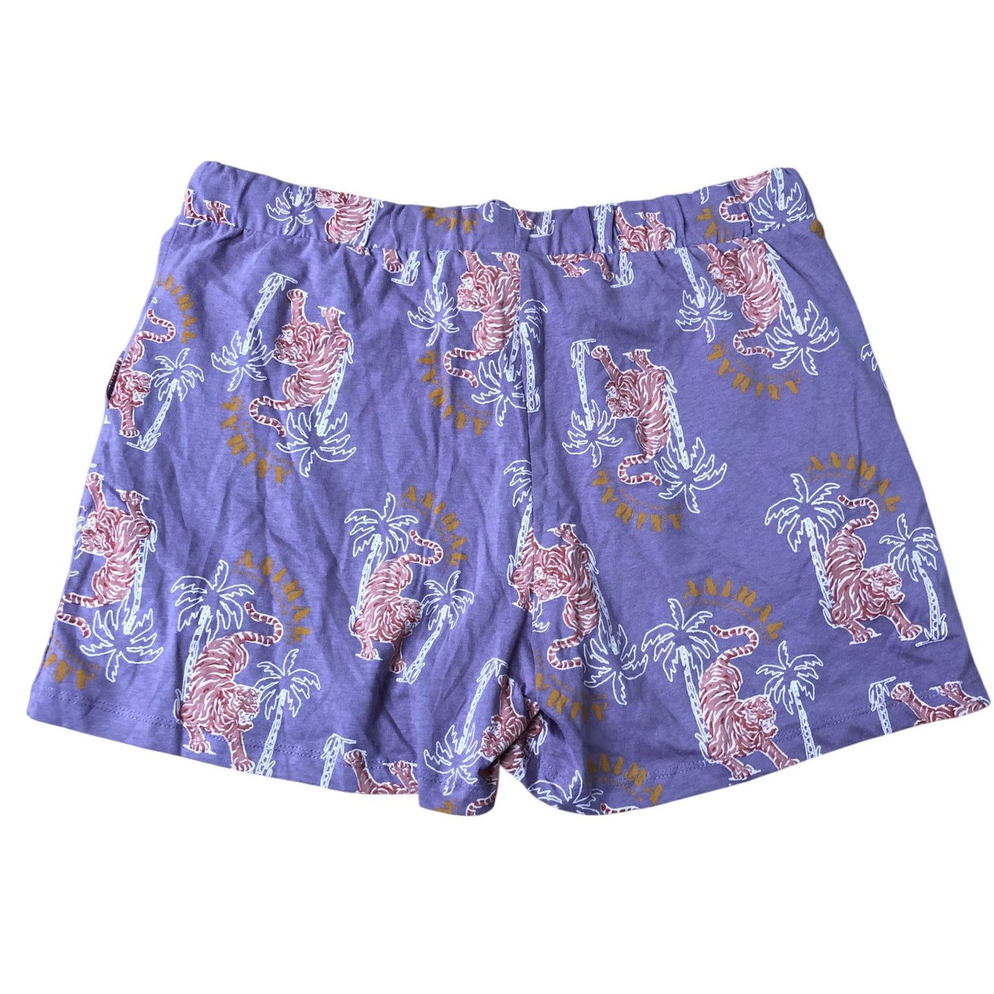 Animal Purple Tiger Print Pyjama Shorts Organic Cotton Size 14