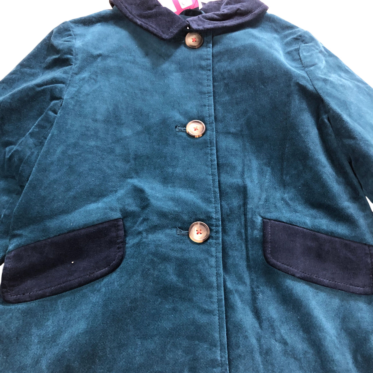 Kids Coat Teal Long Sleeve With Pockets