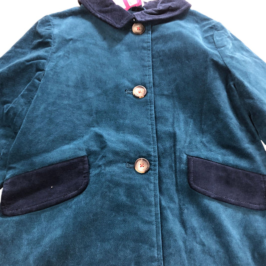 Kids Coat Teal Long Sleeve With Pockets