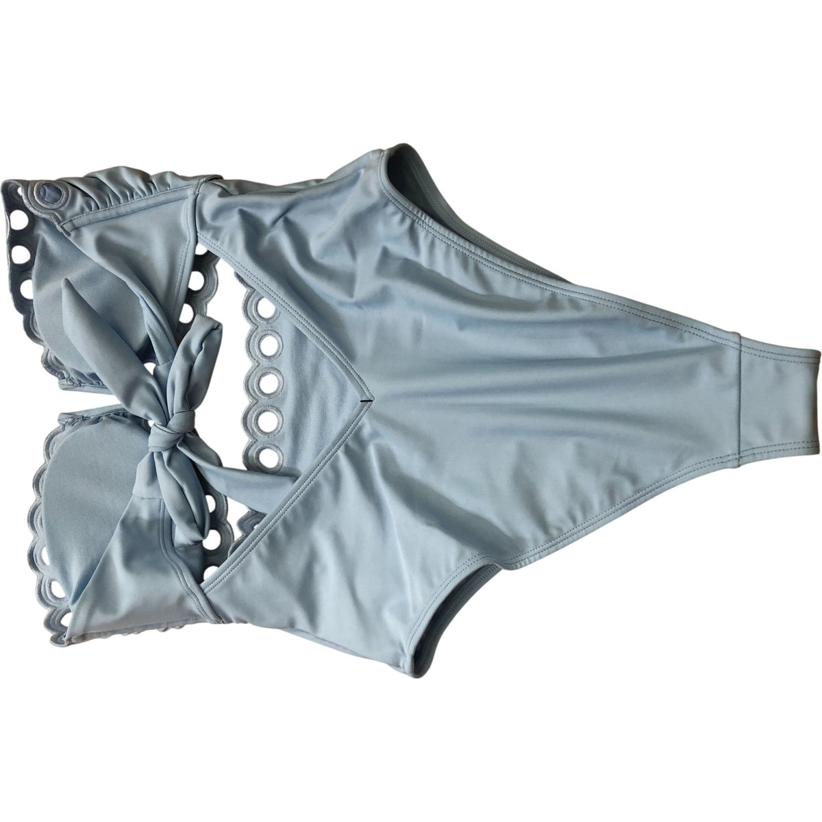 Women's Blue Cut Out One Piece Swimsuit Bathing Suit UK14