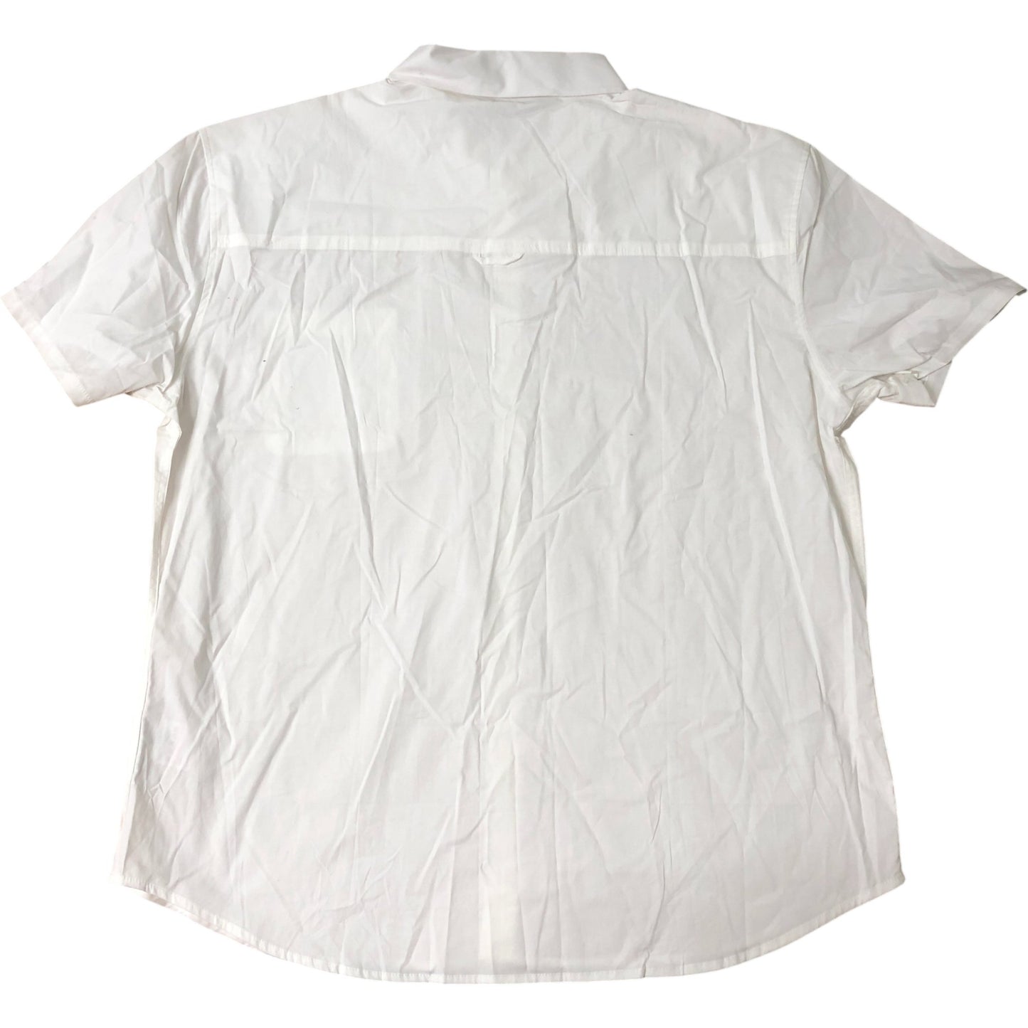 Fluid XL Men's Short Sleeve White Shirt Cotton Blend Button Detail Casual