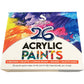 Skyola 26 Acrylic Paint Set Including 5 Brushes Palette Sponge And Palette Knife