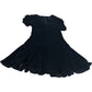 River Island Black Velvet Flared Dress UK8 Women's Short Sleeve