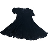 River Island Black Velvet Flared Dress UK8 Women's Short Sleeve