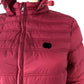 Branded Puffer Jacket Women's Hooded Burgundy Quilted Size 10