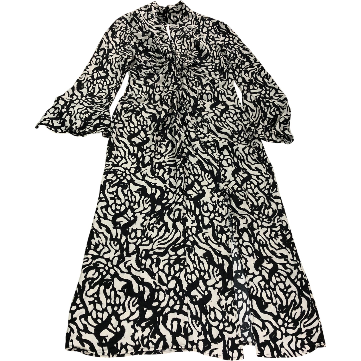 Abstract Print Dress UK12 Women's Long Sleeve