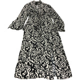 Abstract Print Dress UK12 Women's Long Sleeve
