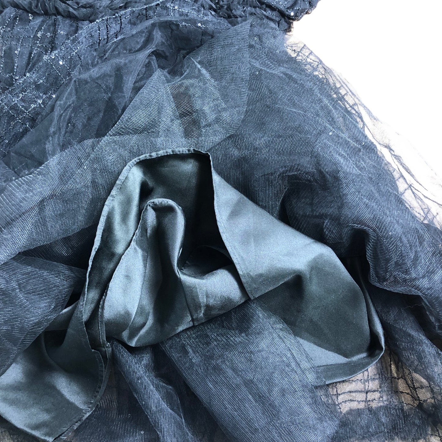 Angel & Rocket Black Sequin Dress Size 6Y Puff Sleeve Formal Occasion Party Wear