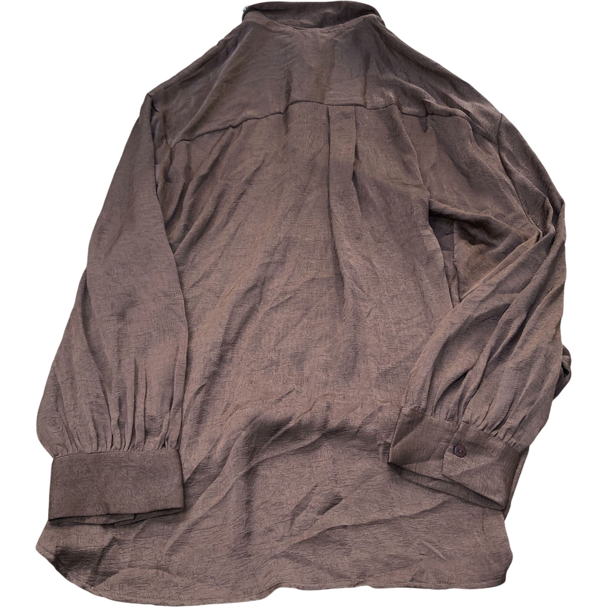 Brown Blouse UK22 Women's Embellished Collar 100% Polyester Top