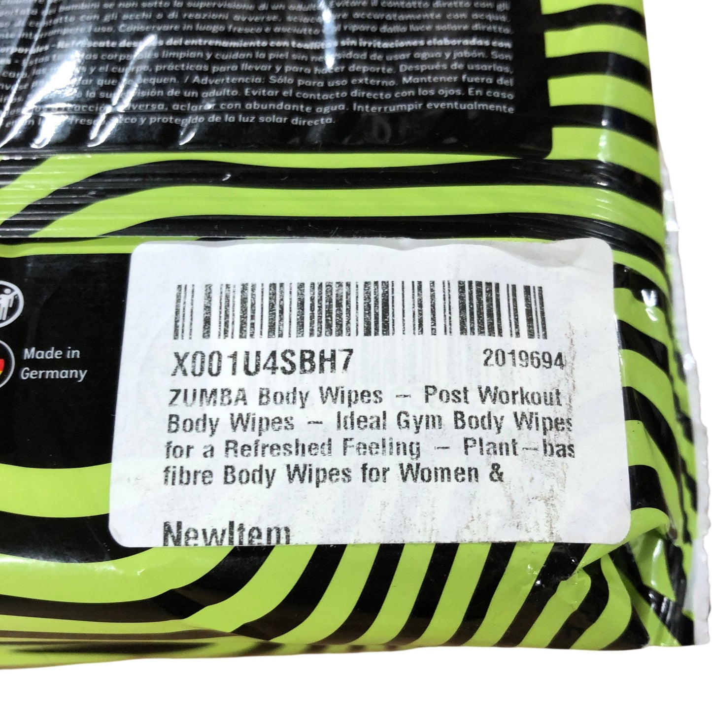 Zumba Front Row Fresh Body Wipes 3 Packs of 20 Post Workout Refresh Plant Based
