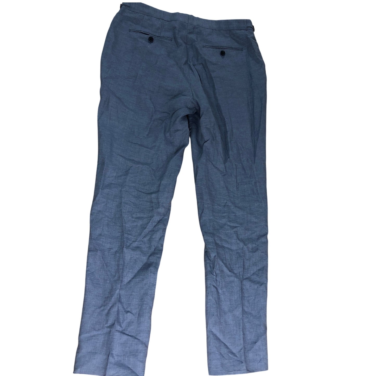 Reiss Warner Linen Slim Mixer T Trousers 34 Inch Men's Airforce Blue