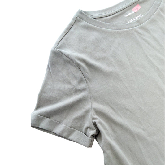 River Island Short Sleeve T Shirt Dress UK8 Women Casual Olive Green Cotton