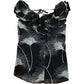 Women's Black Floral Print Chiffon Top Sleeveless Tie Neck XS
