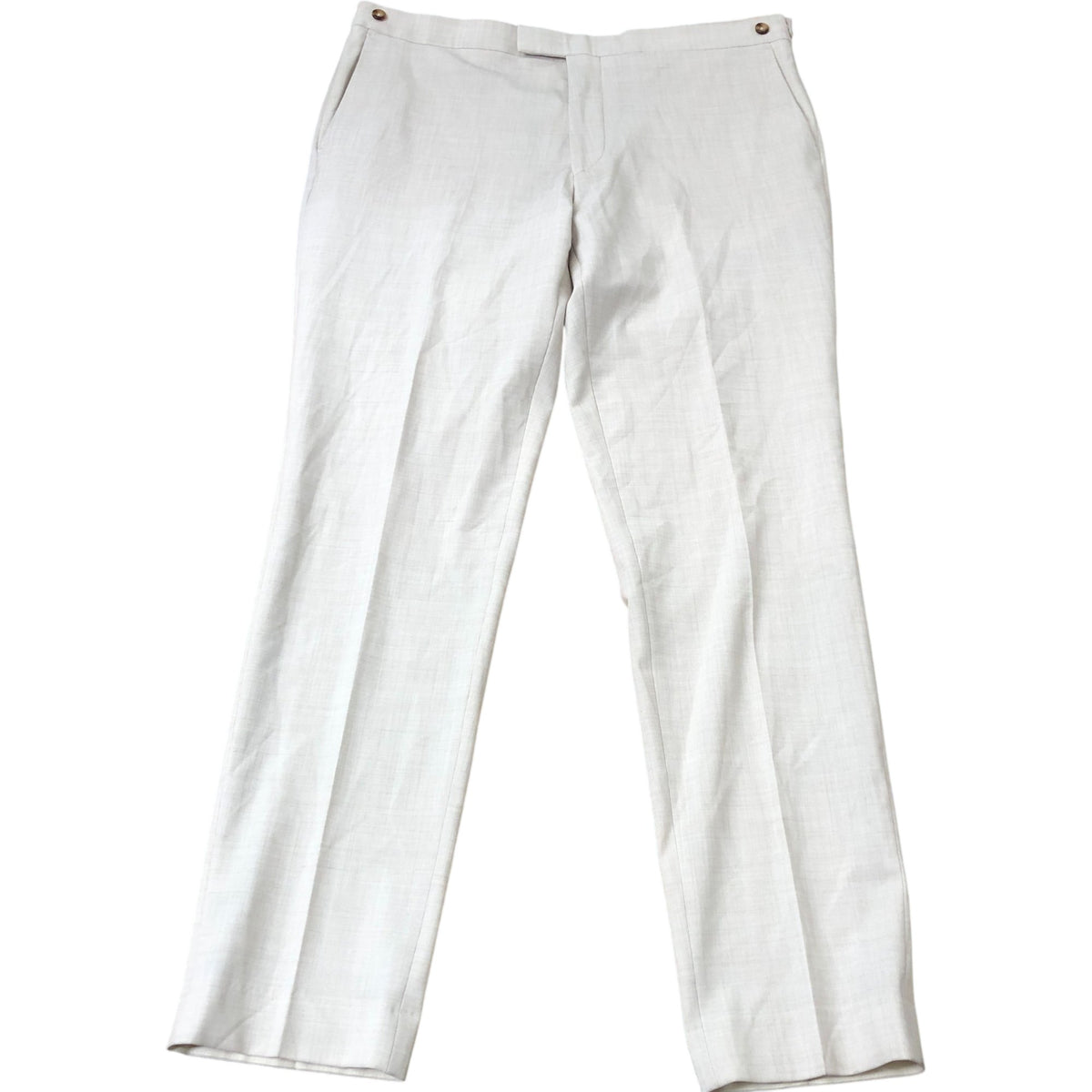 Trousers 38 Inch Men's Beige Tailored Style Lightweight Wool Blend