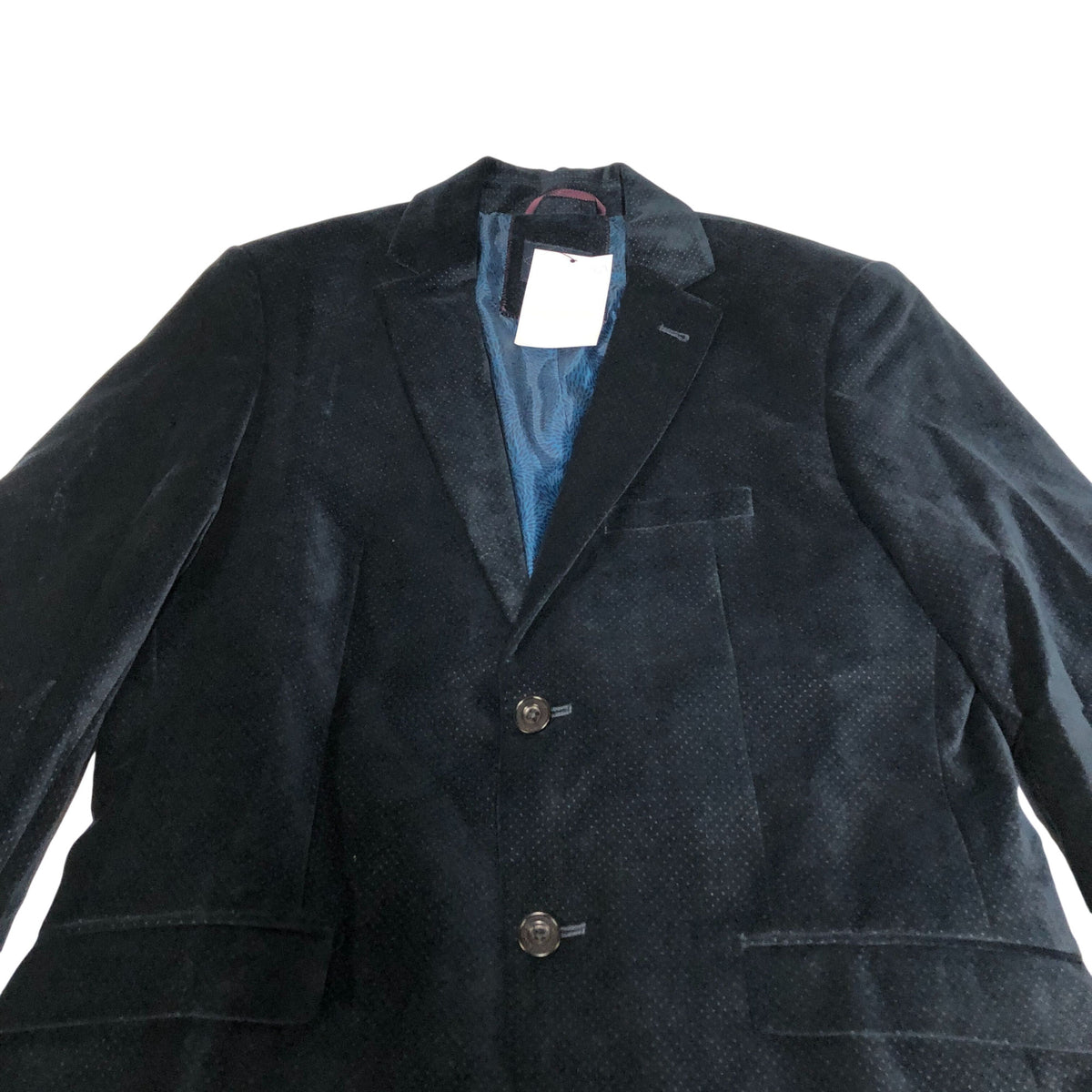 Branded Corduroy Blazer Size 38 Dark Navy Casual Men's Full Lined Jacket