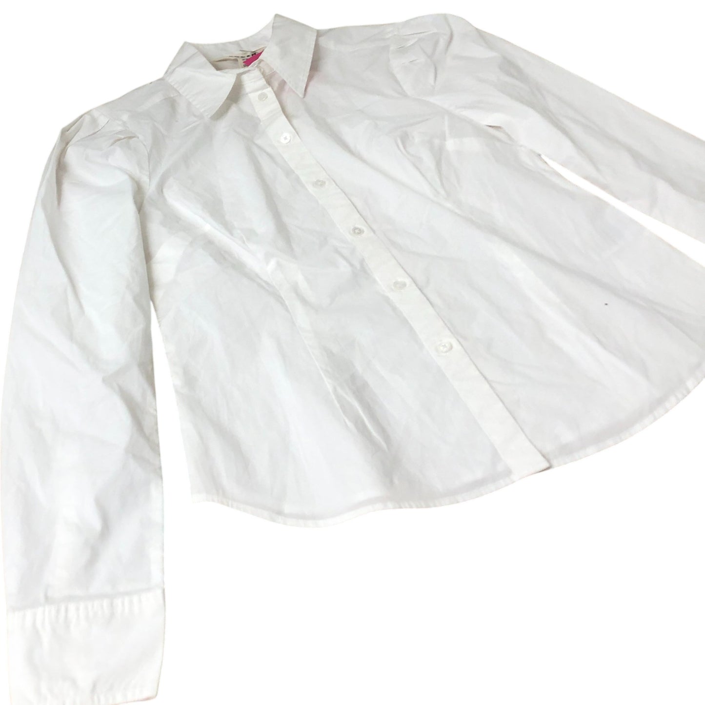 Classic White Button Up Shirt Women's Cotton Long Sleeve UK10