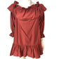 River Island Frill Detail Dress UK12 Women's Rust Off Shoulder Casual Fashion
