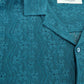 River Island Large Women's Short Sleeve Button Up Shirt Green Lace Pattern