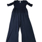 Jumpsuit  Women's Navy Blue V Neck Casual 3/4 Sleeve UK Size 8