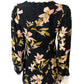 River Island Floral Dress UK8 Women's Black Yellow Pink Long Sleeve Lace