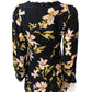 River Island Floral Dress UK8 Women's Black Yellow Pink Long Sleeve Lace