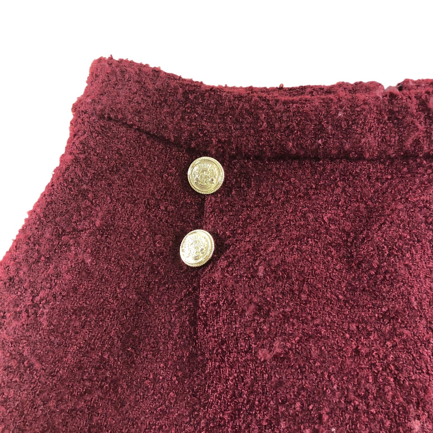 River Island Women's Maroon A-Line Skirt Size UK8 Wool Blend