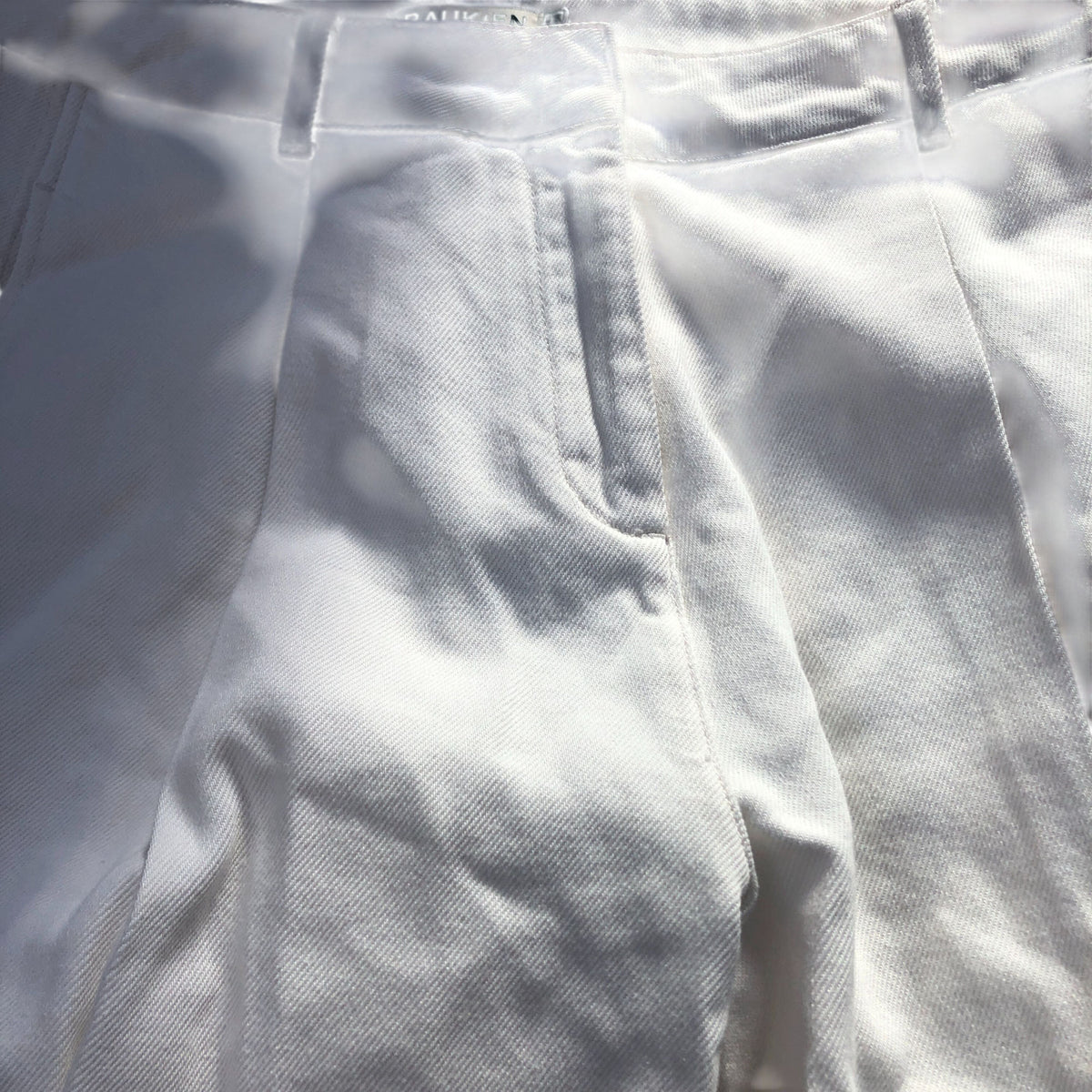 Baukjen Wide Leg Trousers UK10 Women's Organic Cotton White Plain Style