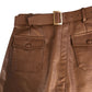 River Island Brown Faux Leather Skirt UK8 Women's A-Line Belted Pocket Detail