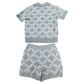 River Island Girls 18-24 Months Set Knitted Top And Shorts Grey Leaf Pattern