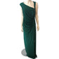 Lauren Ralph Lauren Asymmetrical Ruched Dress UK12 Women's Green Evening Wear