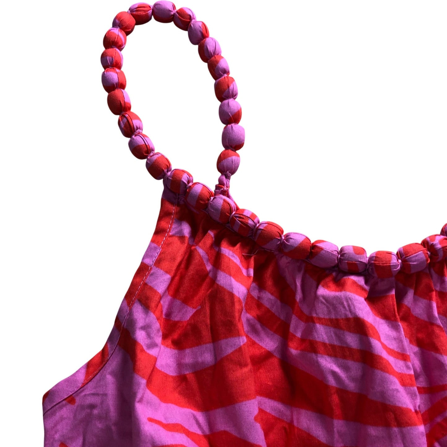 Lipsy London UK6 Women's Cotton Pink Zebra Print Jumpsuit with Bow