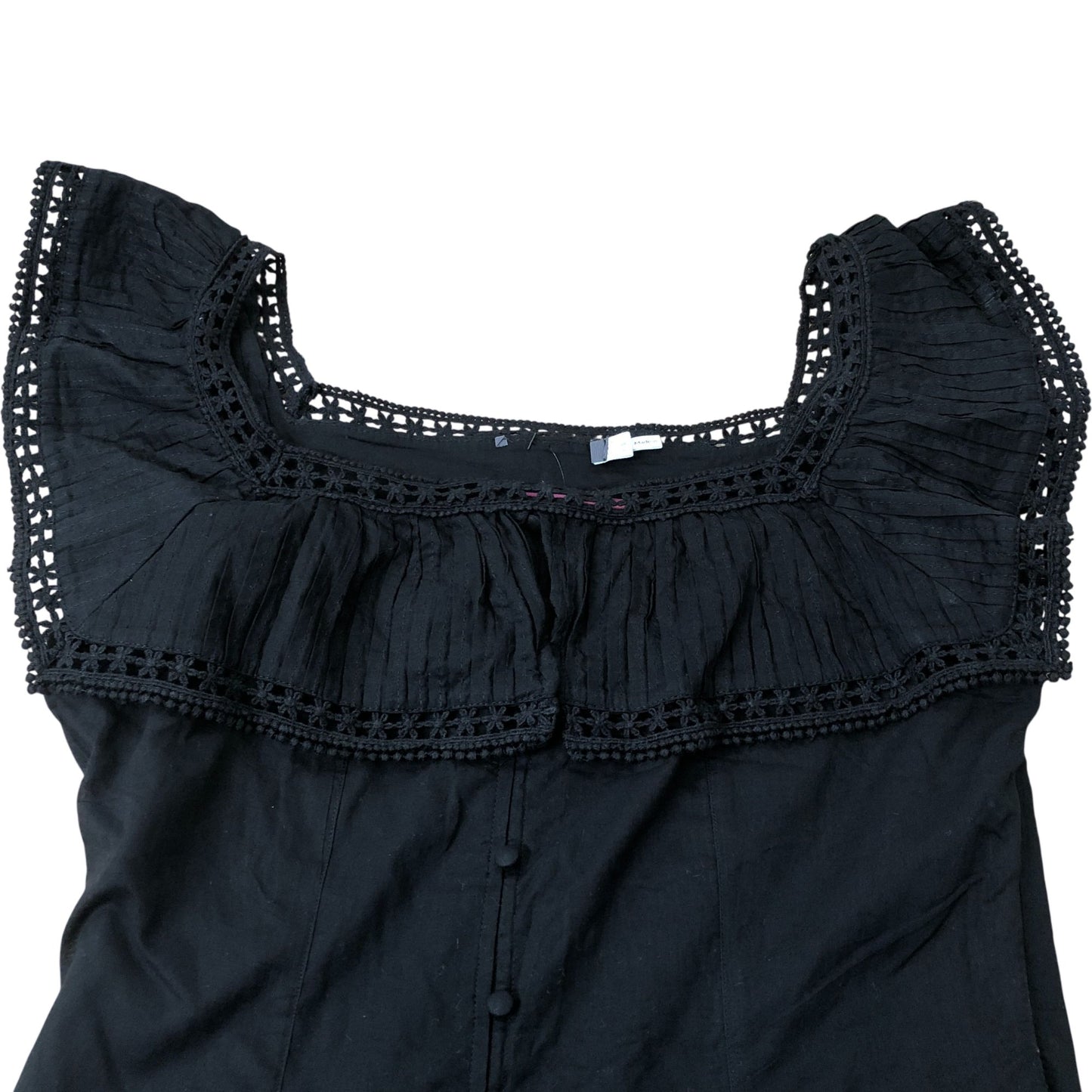 Black Poet Collar Midi Dress Size 10