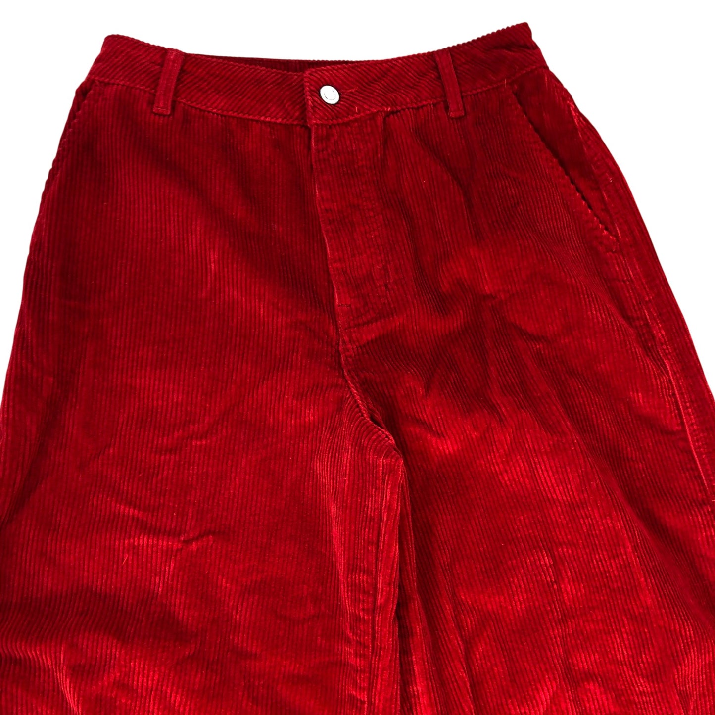 ALIGNE Markus Cord Trousers Women's Red Cotton Organic Wide Leg Size 8