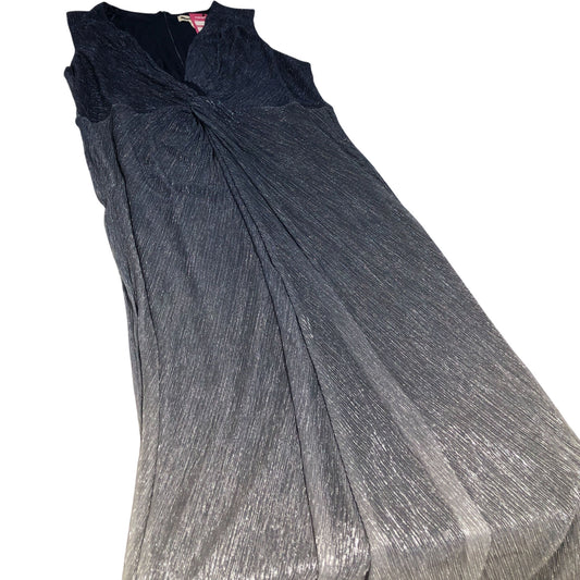 Evening Dress Women's Sleeveless Blue Shimmer Maxi Formal UK18