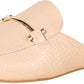 Crocodile Print Mules Women's Slip On Shoes Beige UK2.5