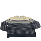 Fairisle Pattern Sweater UKXXL Knitted Thick Cream Navy