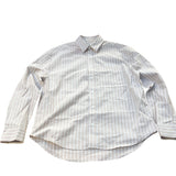 River Island Long Sleeve Shirt Beige Striped 100 Cotton With Pocket